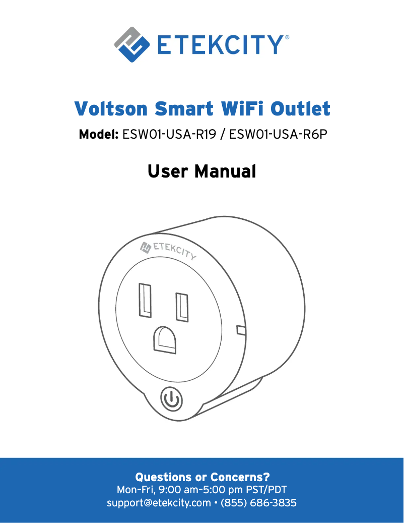 Page 1 de la notice Manuel utilisateur Etekcity ESW01-USA-R6P