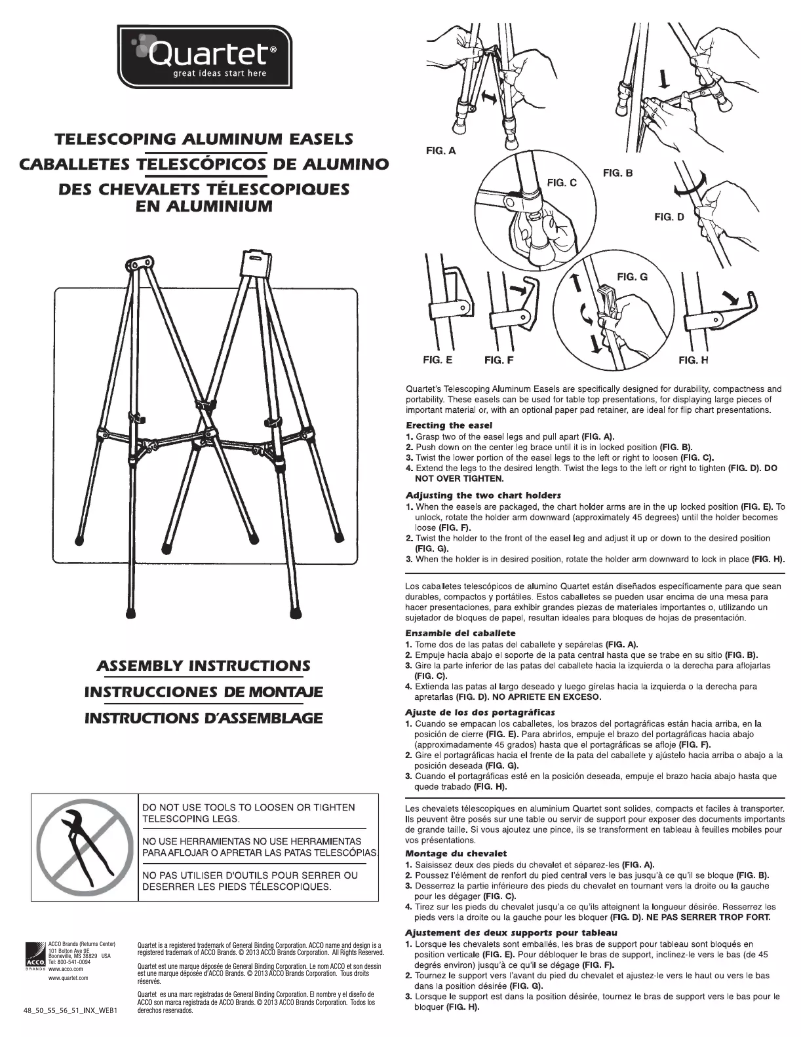 Page 1 de la notice Manuel utilisateur Quartet 55E