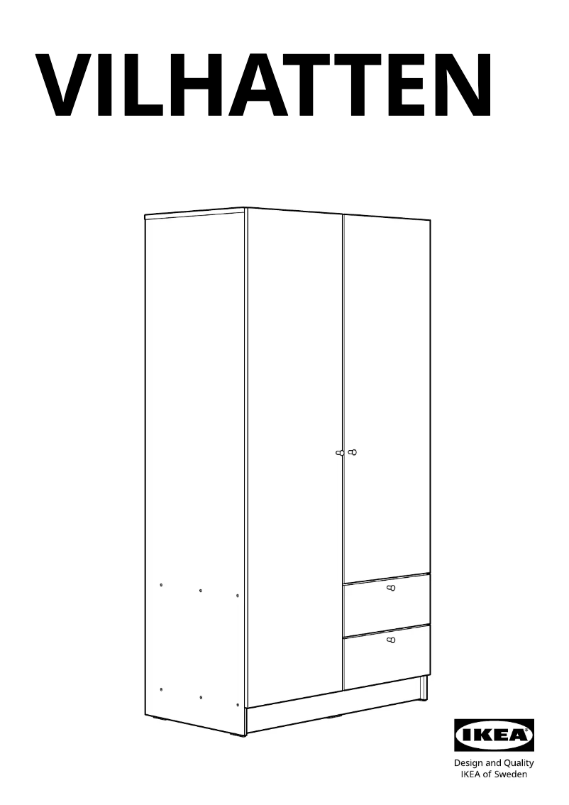 Page 1 de la notice Manuel utilisateur Ikea VILHATTEN 505.306.10