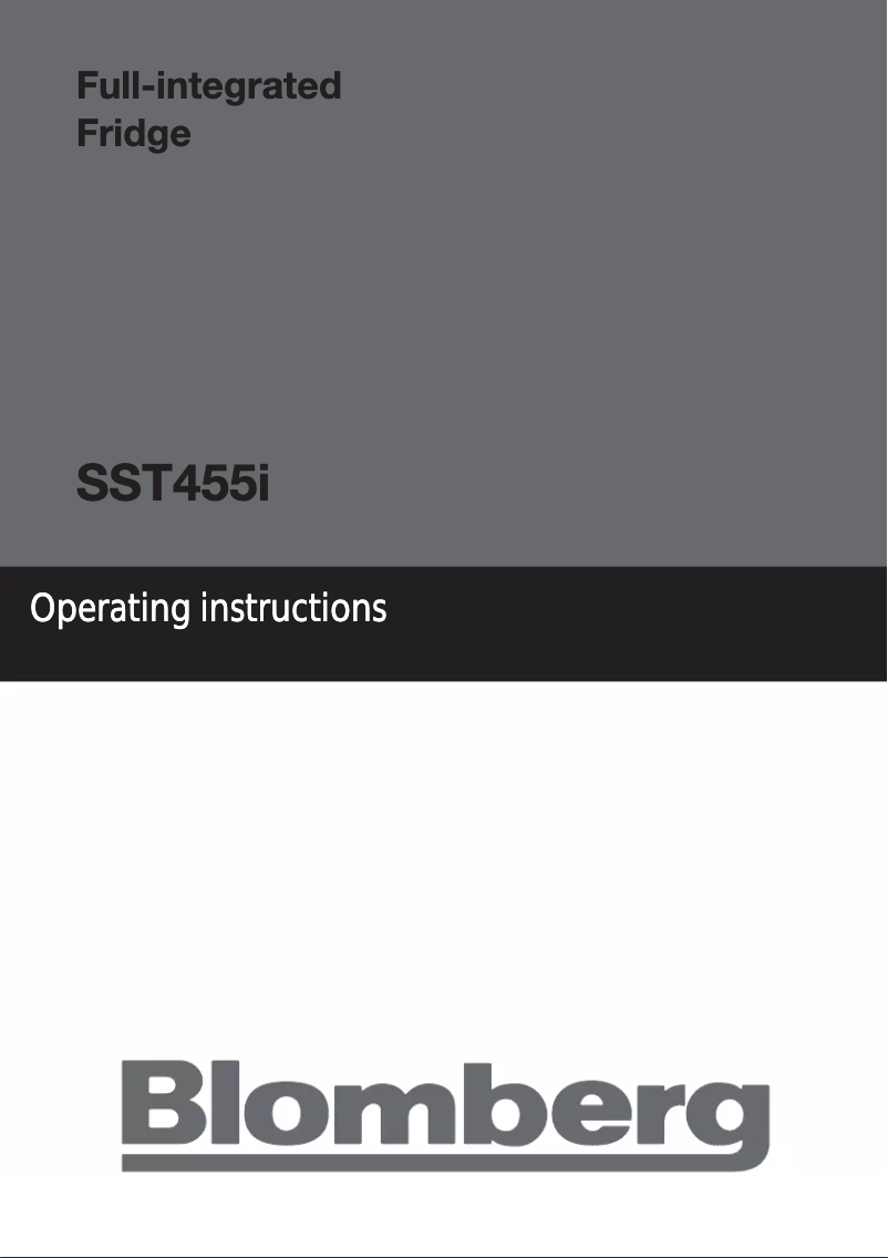 Page n°1 - Manuel utilisateur Blomberg SST455i