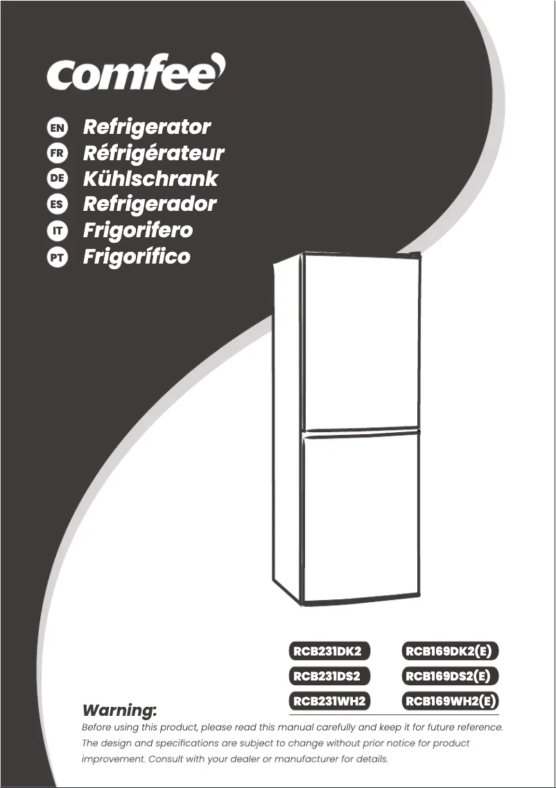 Página 1 del manual Manual de usuario Comfee RCB169WH2