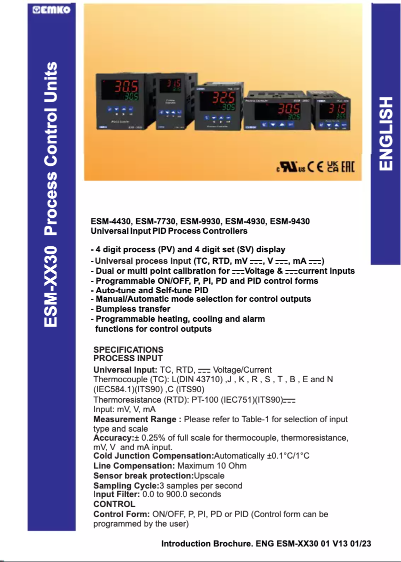 Page n°1 - Manuel utilisateur Emko ESM-9930