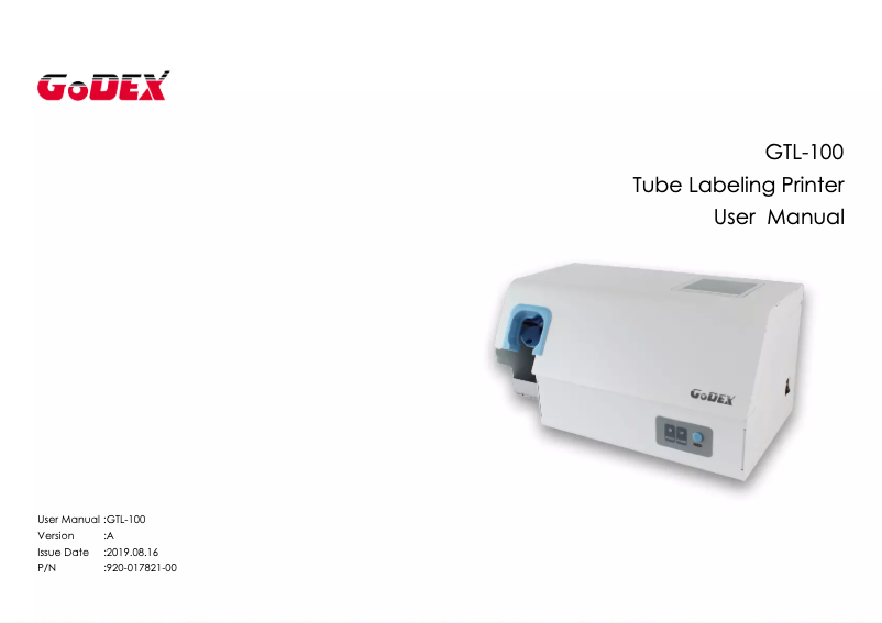 Page 1 de la notice Manuel utilisateur Godex GTL-100