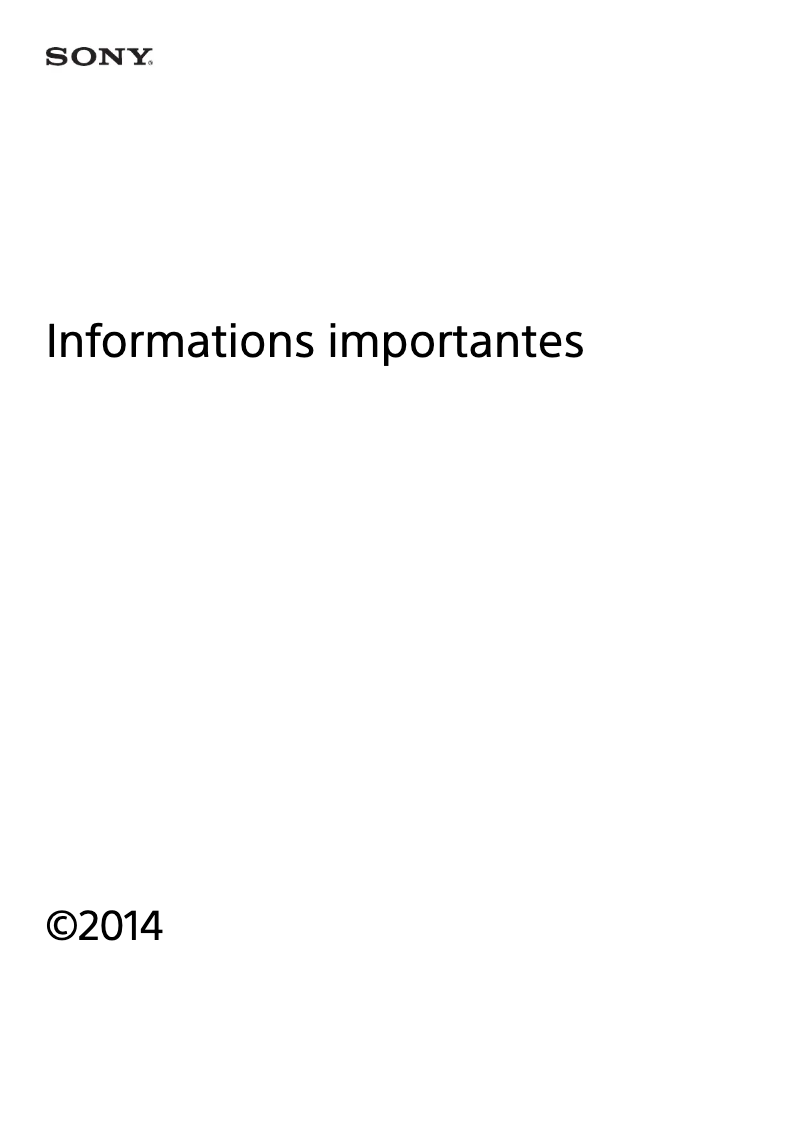 Page 1 de la notice Manuel utilisateur Sony XQZ-UC1