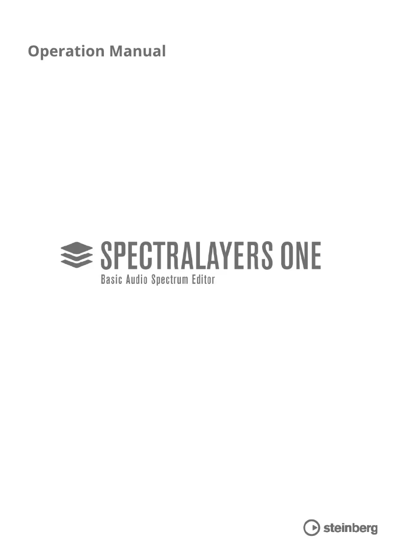 Image de la première page du manuel de l'appareil SpectraLayers One 9