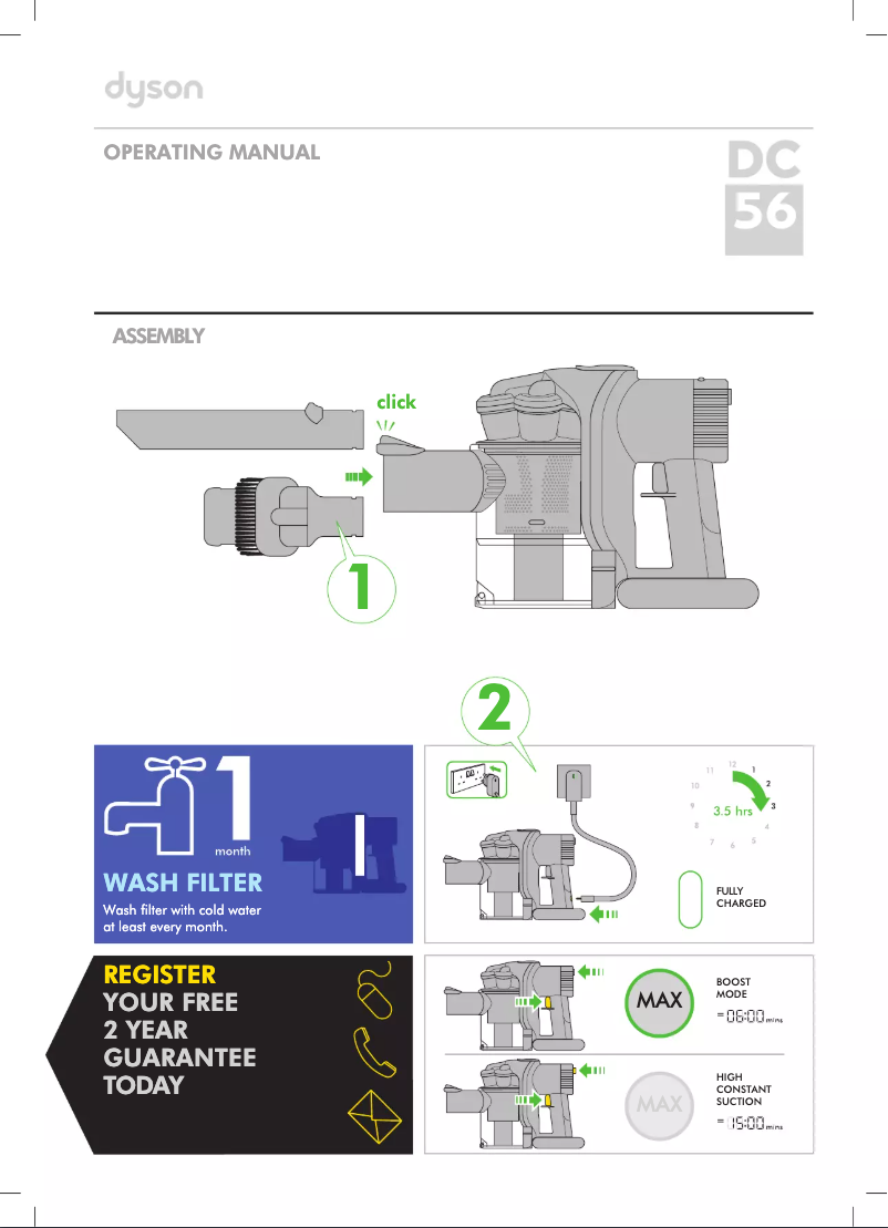 Page n°1 - Manuel utilisateur Dyson DC56