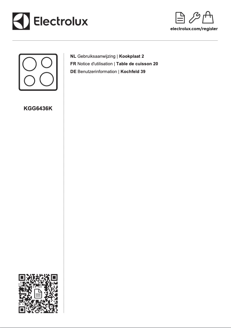 Page n°1 - Manuel utilisateur Electrolux KGG6436K