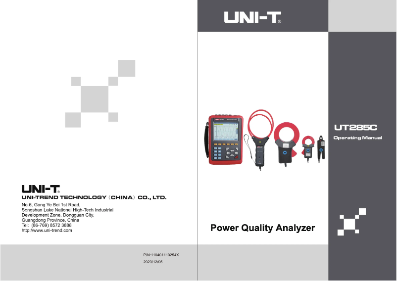 Page n°1 - Manuel utilisateur Uni-T UT285C