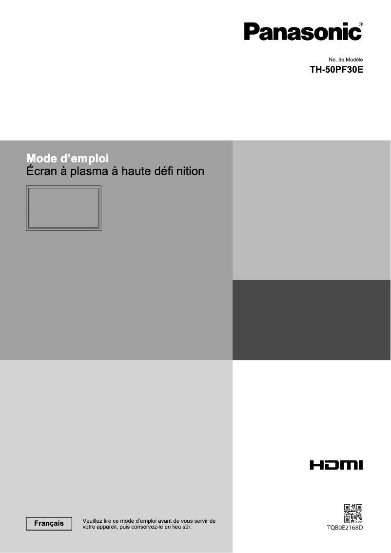 Image de la première page du manuel de l'appareil TH-50PF30E