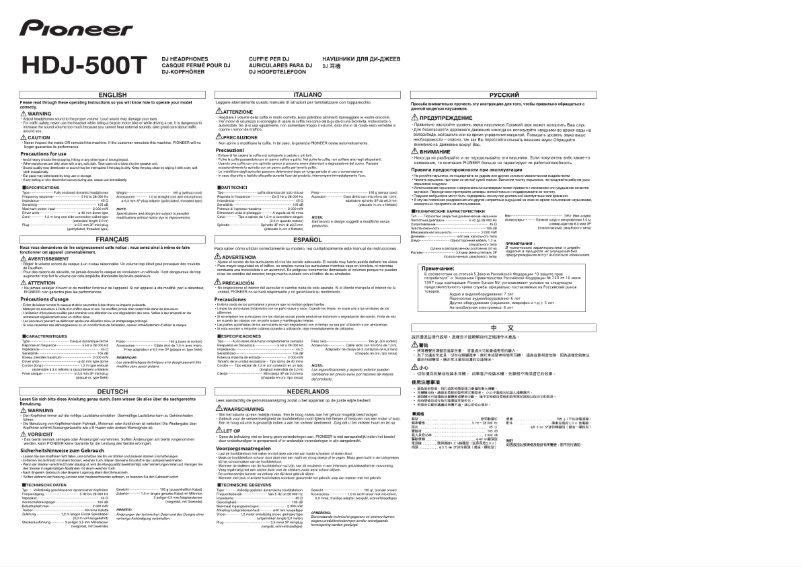 Page 1 de la notice Manuel utilisateur Pioneer HDJ-500T
