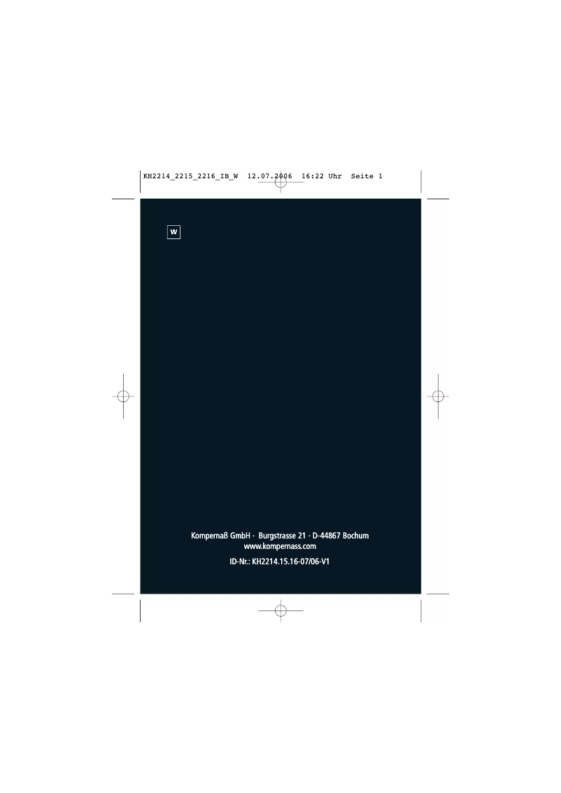 Image de la première page du manuel de l'appareil KH 2214