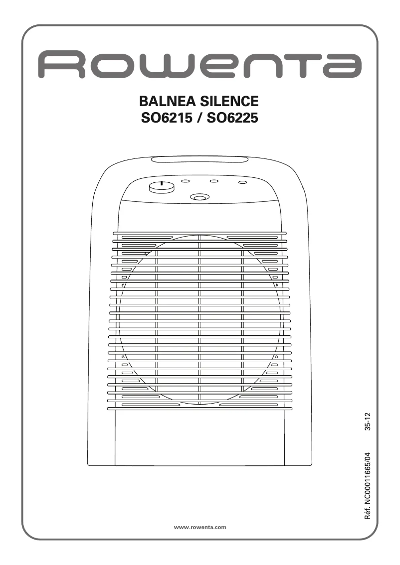 Image de la première page du manuel de l'appareil Balnea Silence SO6215