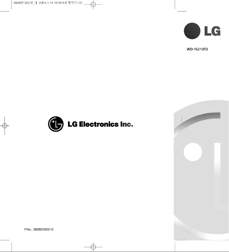Page 1 de la notice Manuel utilisateur LG WD-16101FD