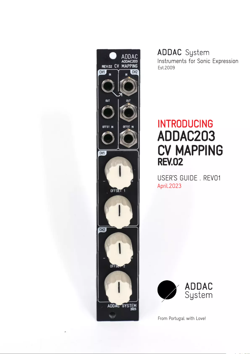 Page n°1 - Manuel utilisateur ADDAC System ADDAC203