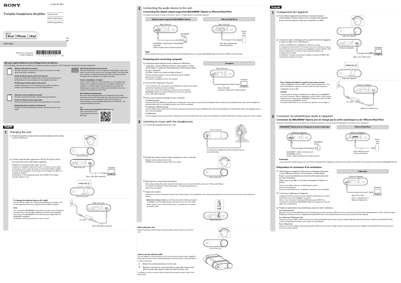 Page n°1 - Guide d'installation Sony PHA-1AEU