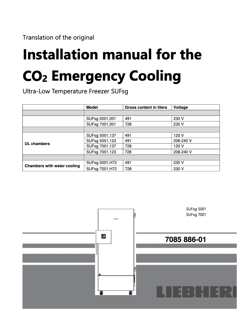 Page 1 de la notice Guide d'installation Liebherr SUFsg 7001