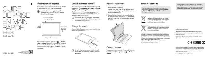 Image de la première page du manuel de l'appareil Galaxy Tab Pro S