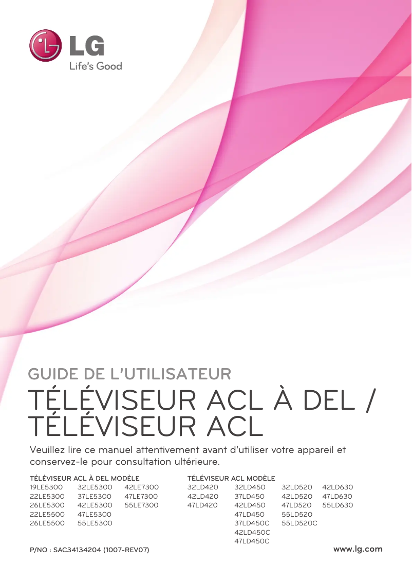Page n°1 - Manuel utilisateur LG 42LD630
