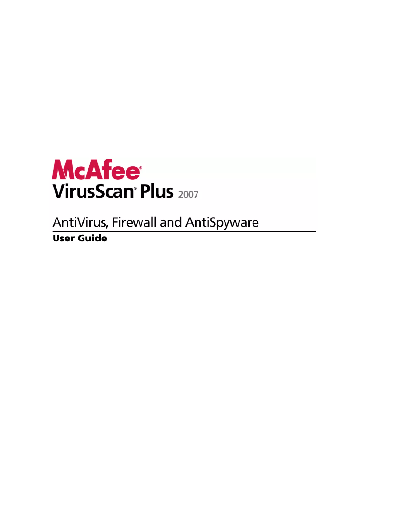 Image de la première page du manuel de l'appareil VirusScan Plus 2007