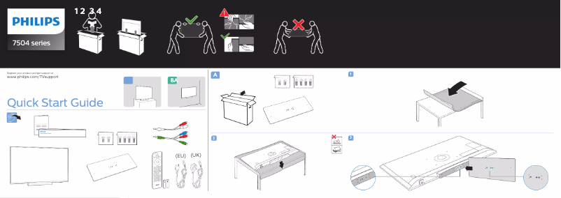 Page 1 de la notice Guide de démarrage rapide Philips 55PUS7504
