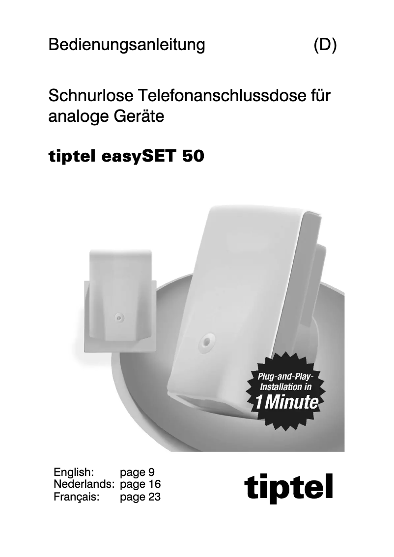 Image de la première page du manuel de l'appareil EASYset 50