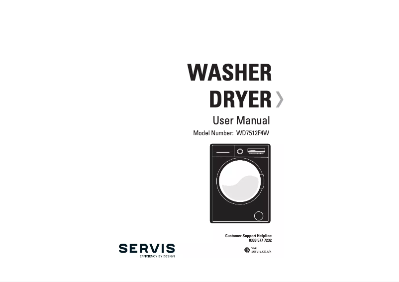 Page n°1 - Manuel utilisateur Servis WD7512F4W