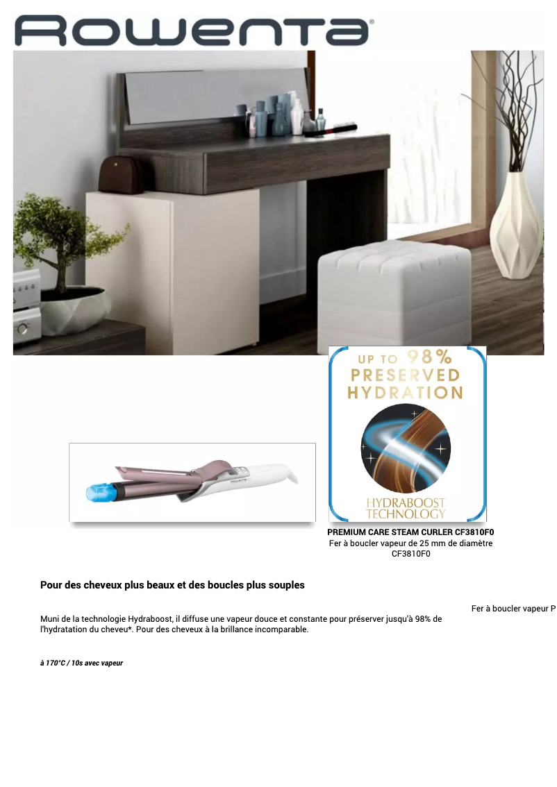 Page 1 de la notice Manuel utilisateur Rowenta CF3810