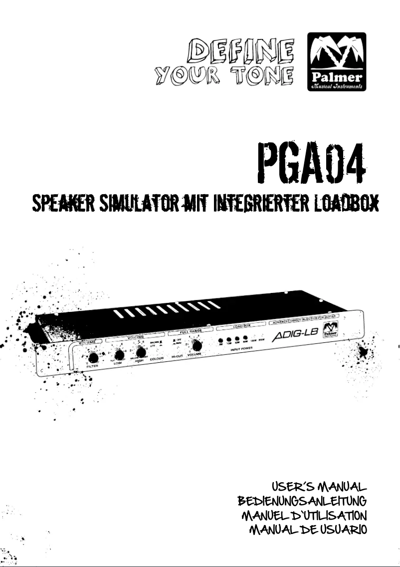 Page 1 de la notice Manuel utilisateur Palmer GA 04