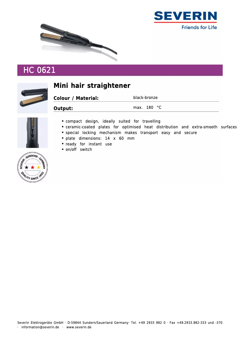 Image de la première page du manuel de l'appareil HC 0621