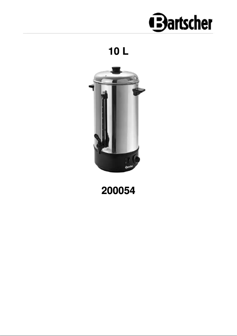 Page n°1 - Manuel utilisateur Bartscher 200054