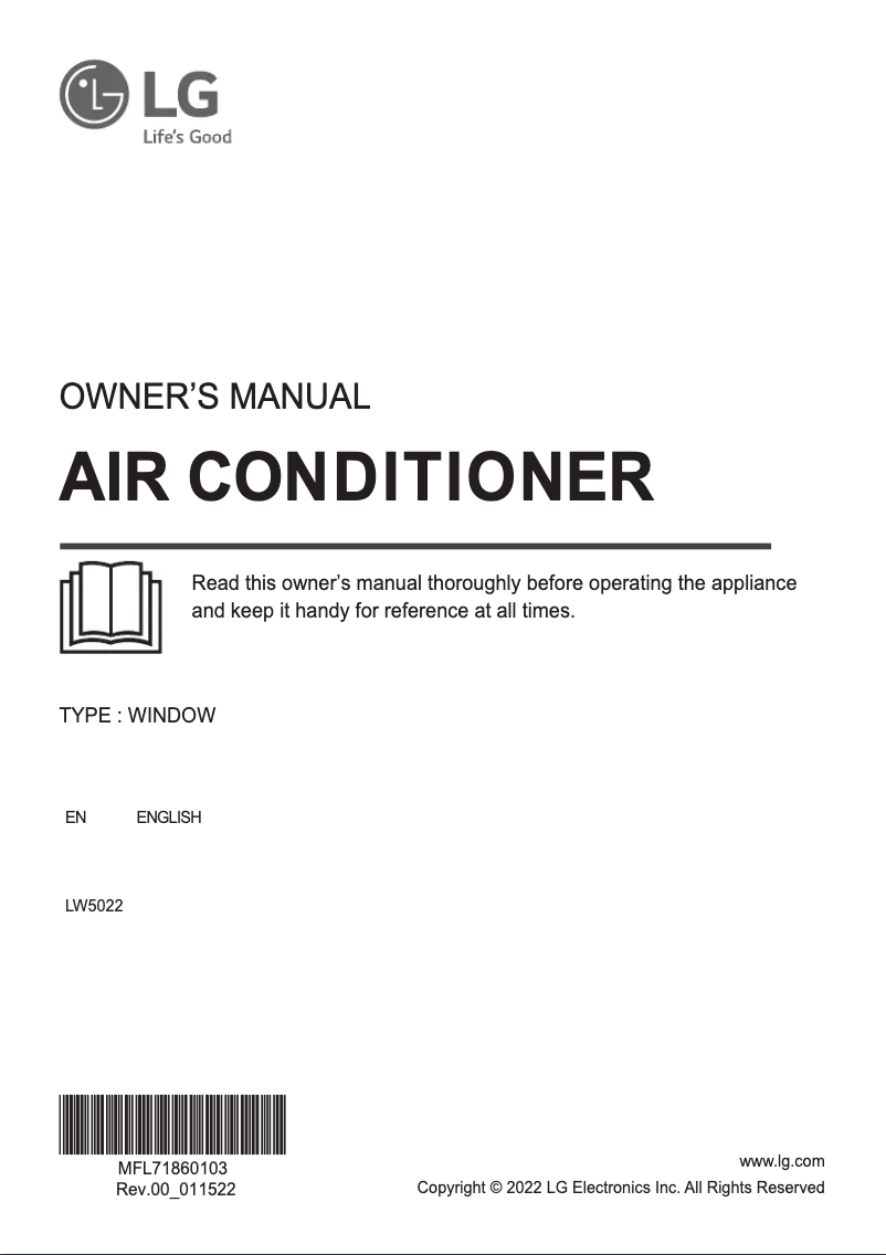 Image de la première page du manuel de l'appareil LW5022