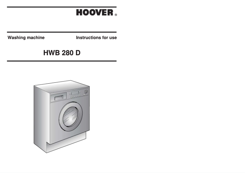 Page 1 de la notice Manuel utilisateur Hoover HWB 280D-80S