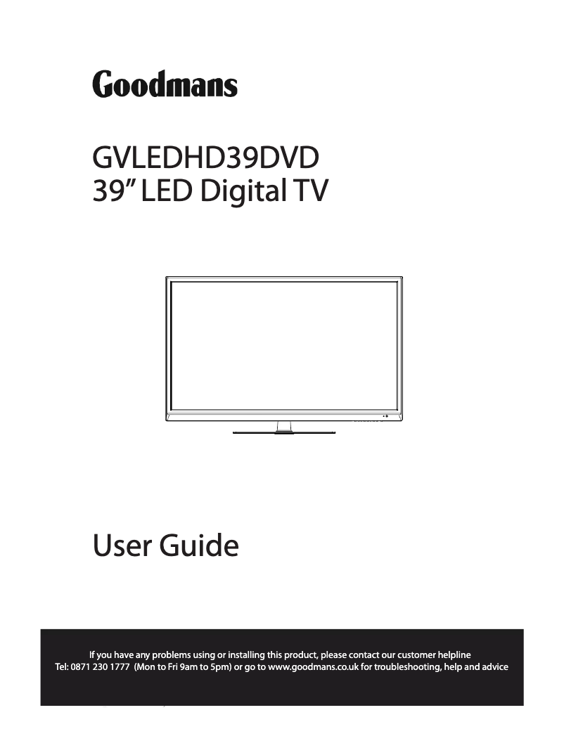 Page n°1 - Manuel utilisateur Goodmans GVLEDHD39DVD