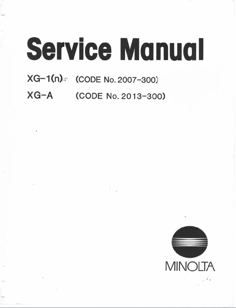 Page n°1 - Manuel utilisateur Konica Minolta XG-A