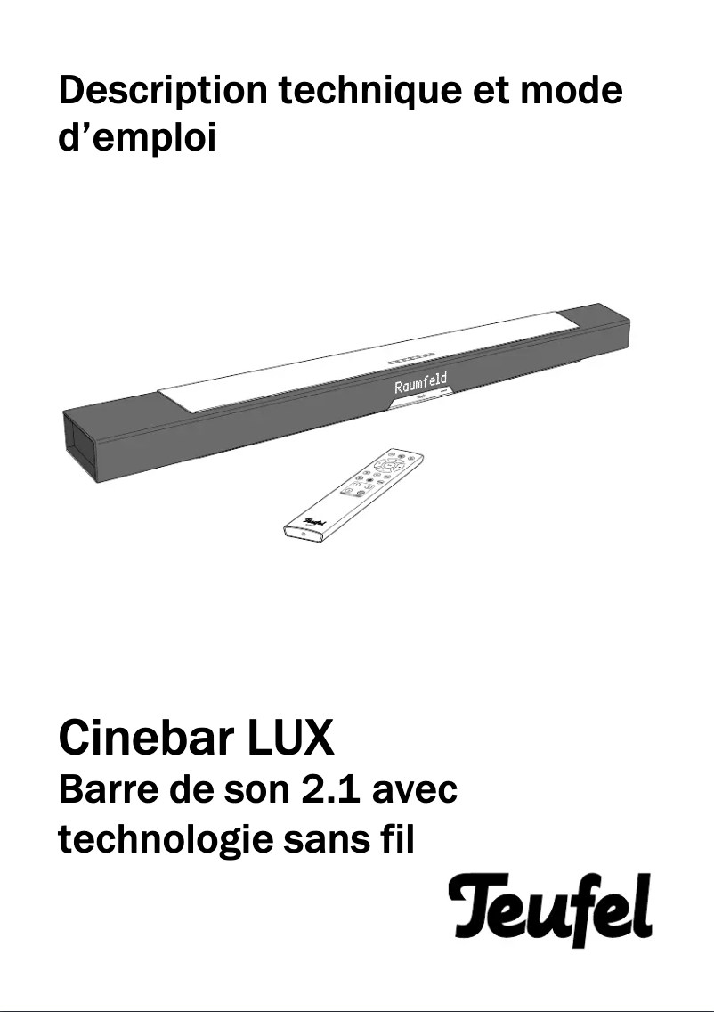 Page 1 de la notice Manuel utilisateur Teufel Cinebar LUX