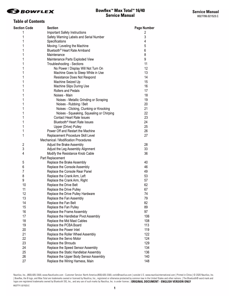 Image de la première page du manuel de l'appareil Max Total 40