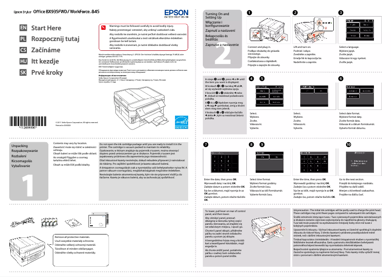 Página 1 del manual Guía de instalación Epson Stylus Office BX935FWD