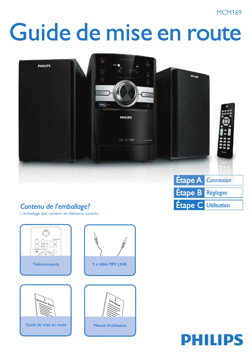 Página 1 del manual Guía de inicio rápido Philips MCM169