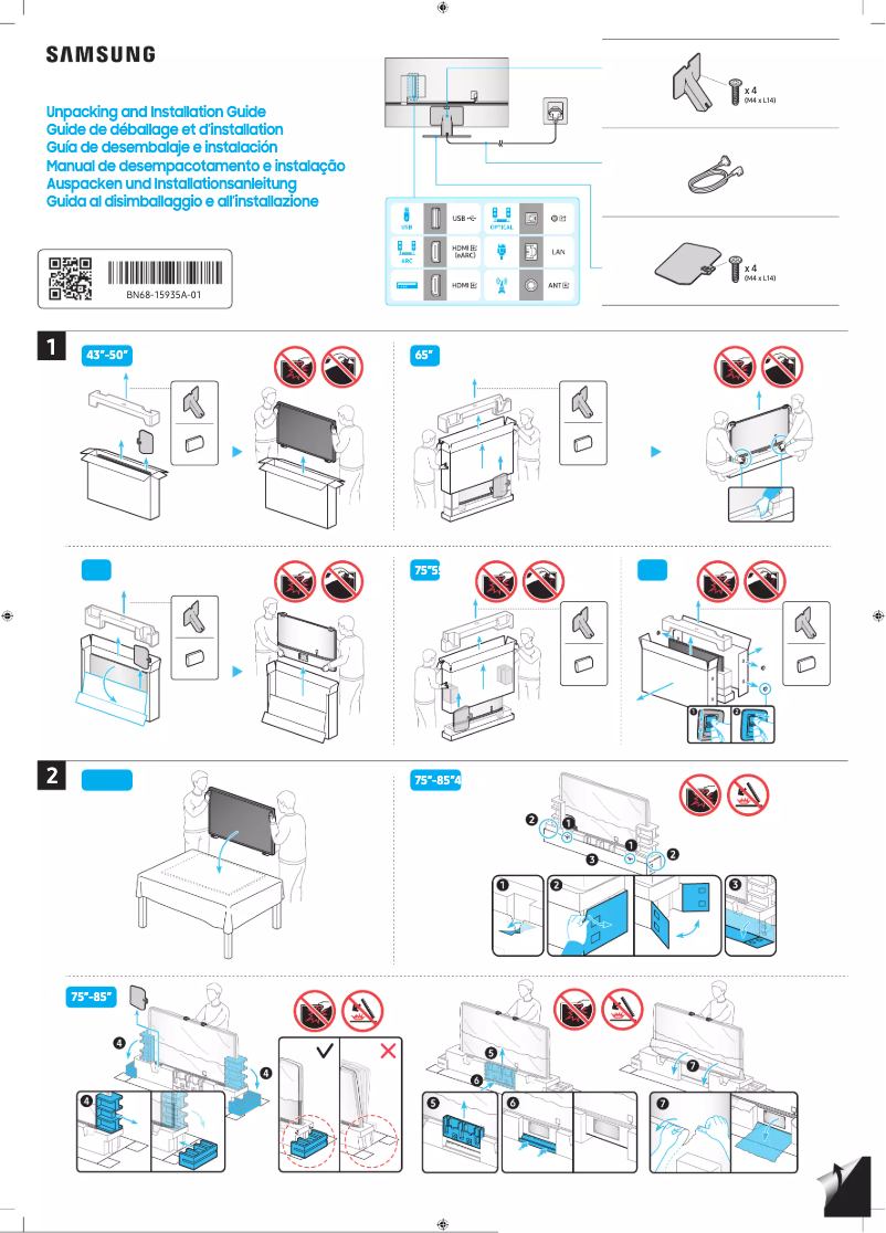 Page 1 de la notice Manuel utilisateur Samsung QA43QN90CAW