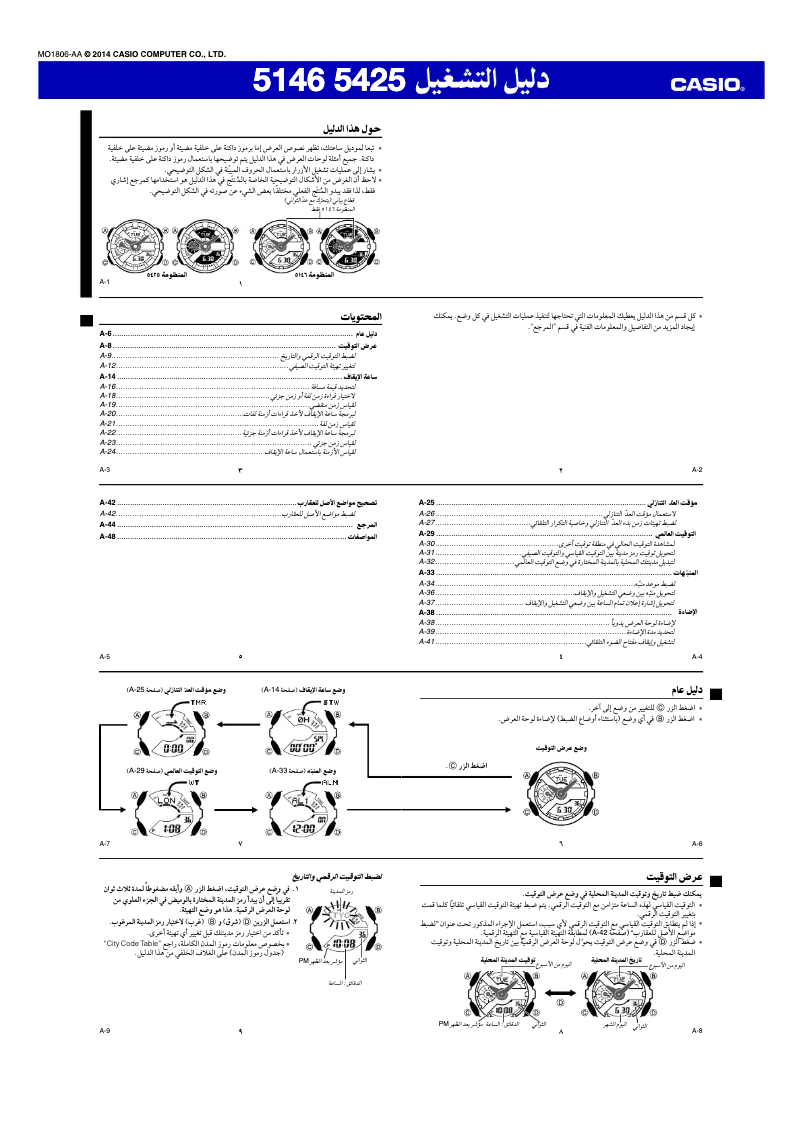 Page 1 de la notice Manuel utilisateur Casio G-Shock GA-S110