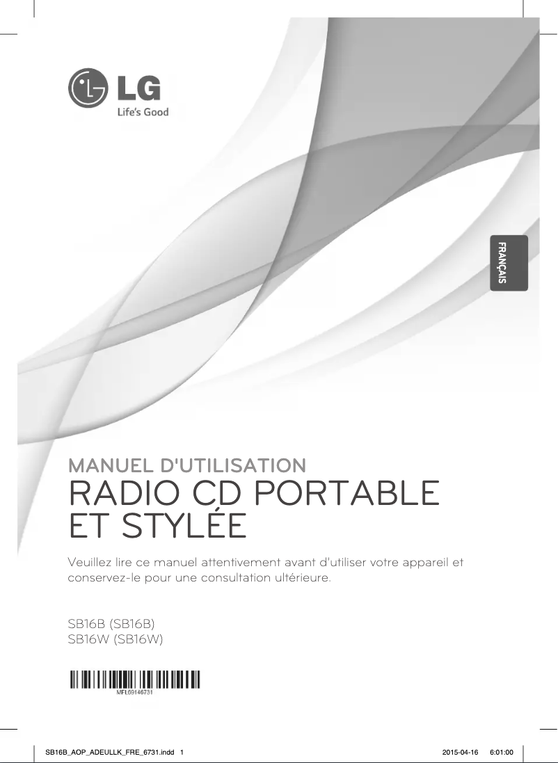 Page 1 de la notice Manuel utilisateur LG SB16W