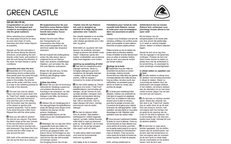 Page 1 de la notice Manuel utilisateur Robens Green Castle