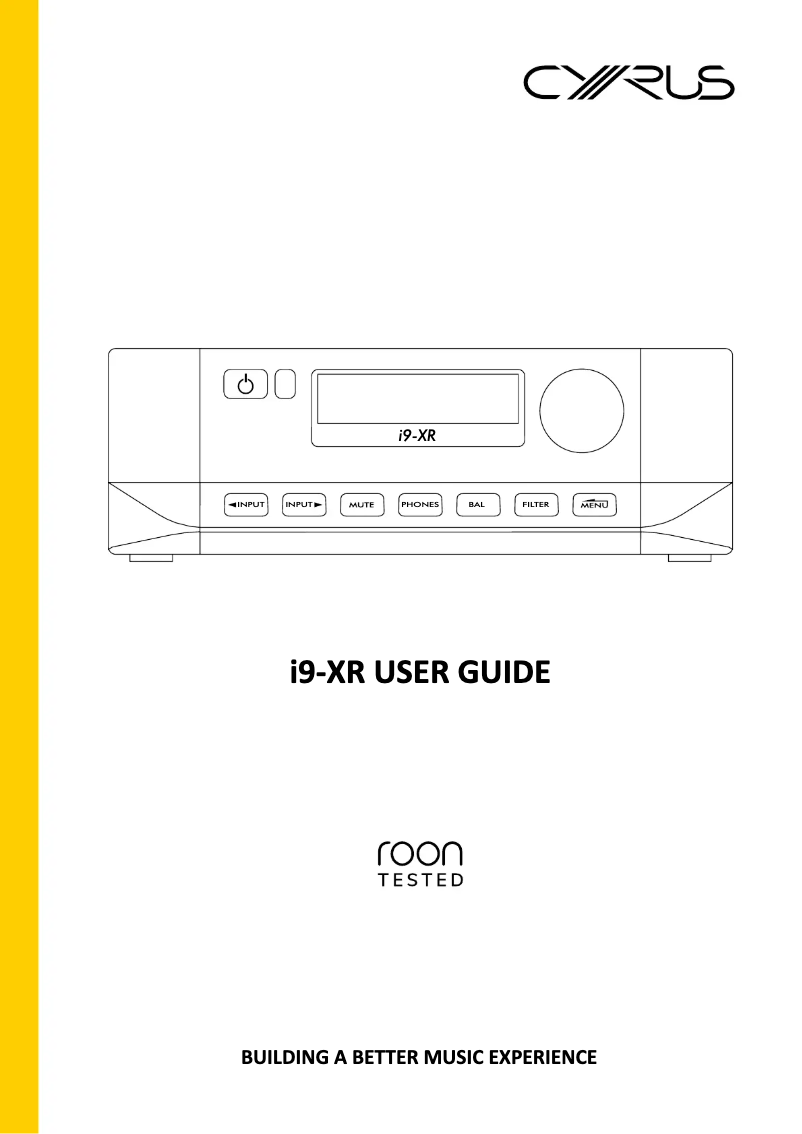 Page 1 de la notice Manuel utilisateur Cyrus i9-XR