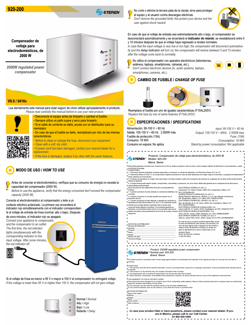 Page 1 de la notice Manuel utilisateur Steren 920-200