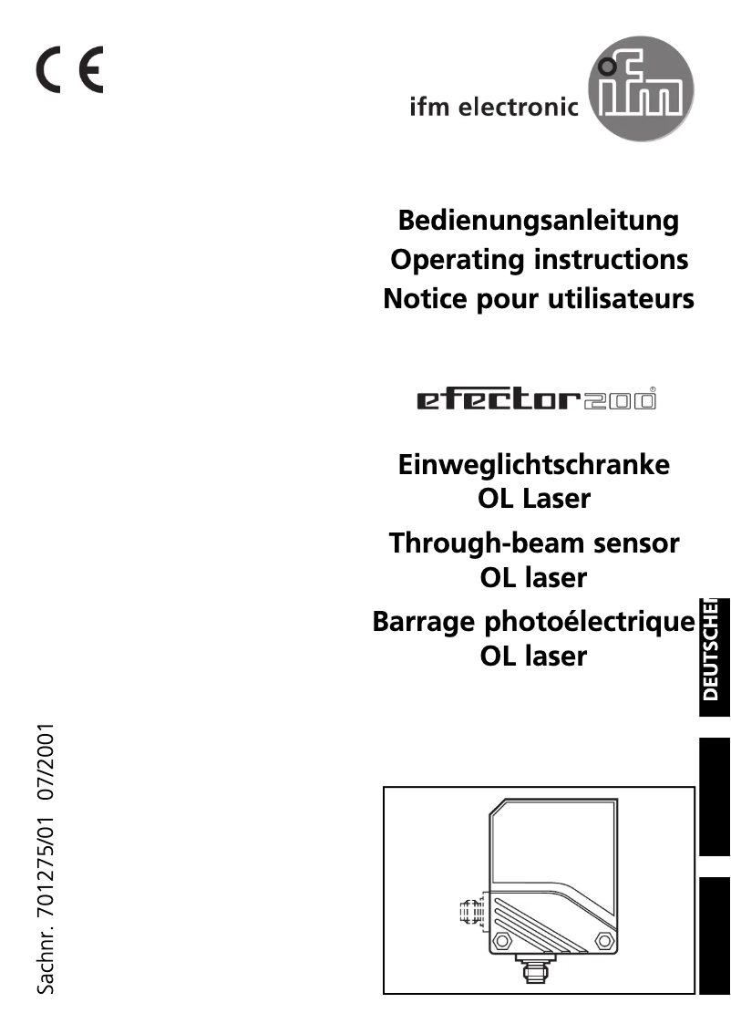 Page 1 de la notice Manuel utilisateur IFM OL5020
