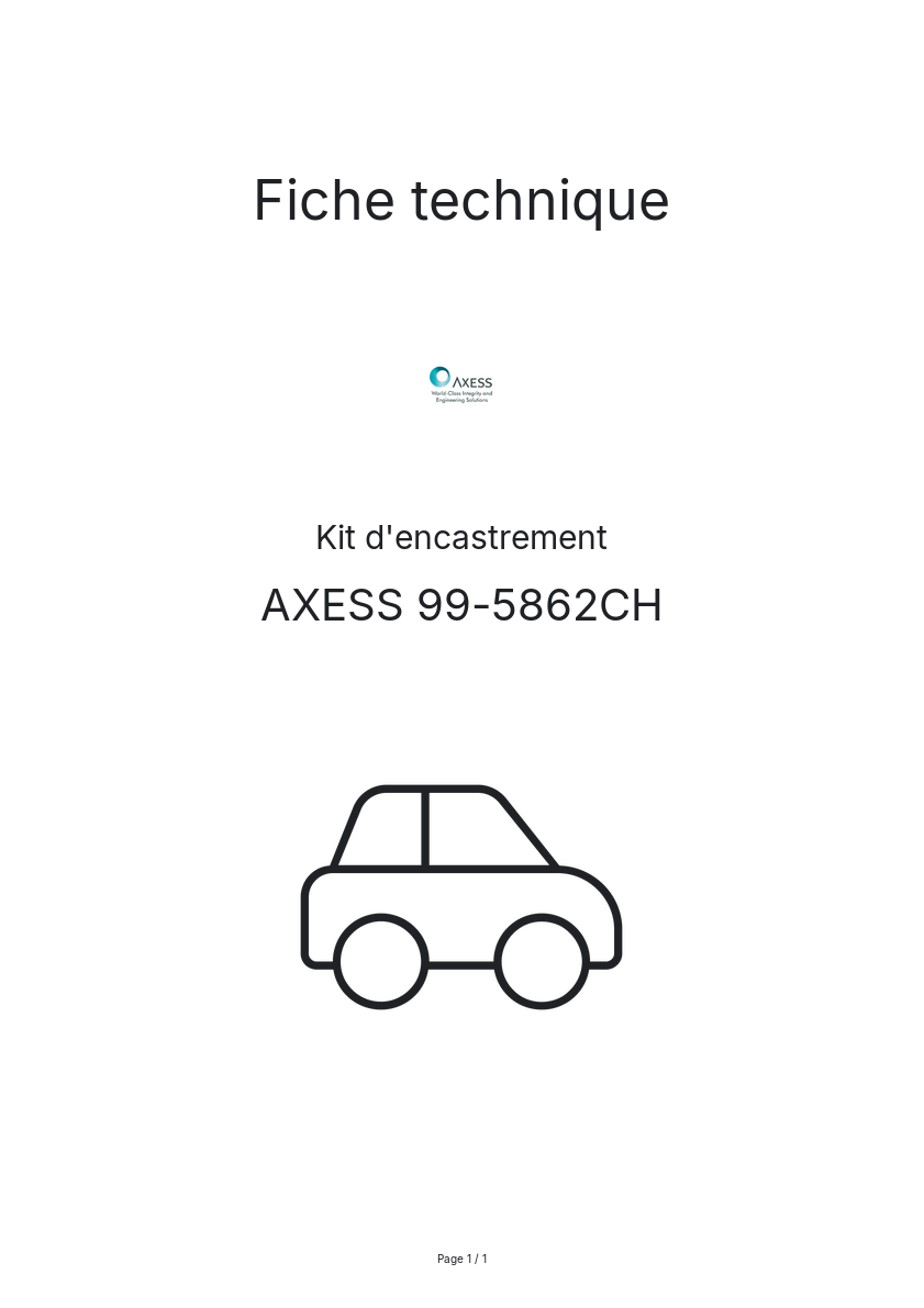 Page n°1 - Fiche technique AXESS 99-5862CH