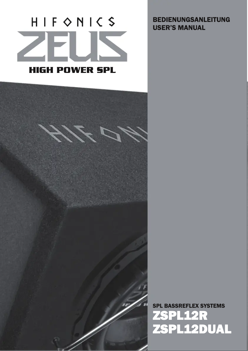 Page 1 de la notice Manuel utilisateur Hifonics ZSPL12R