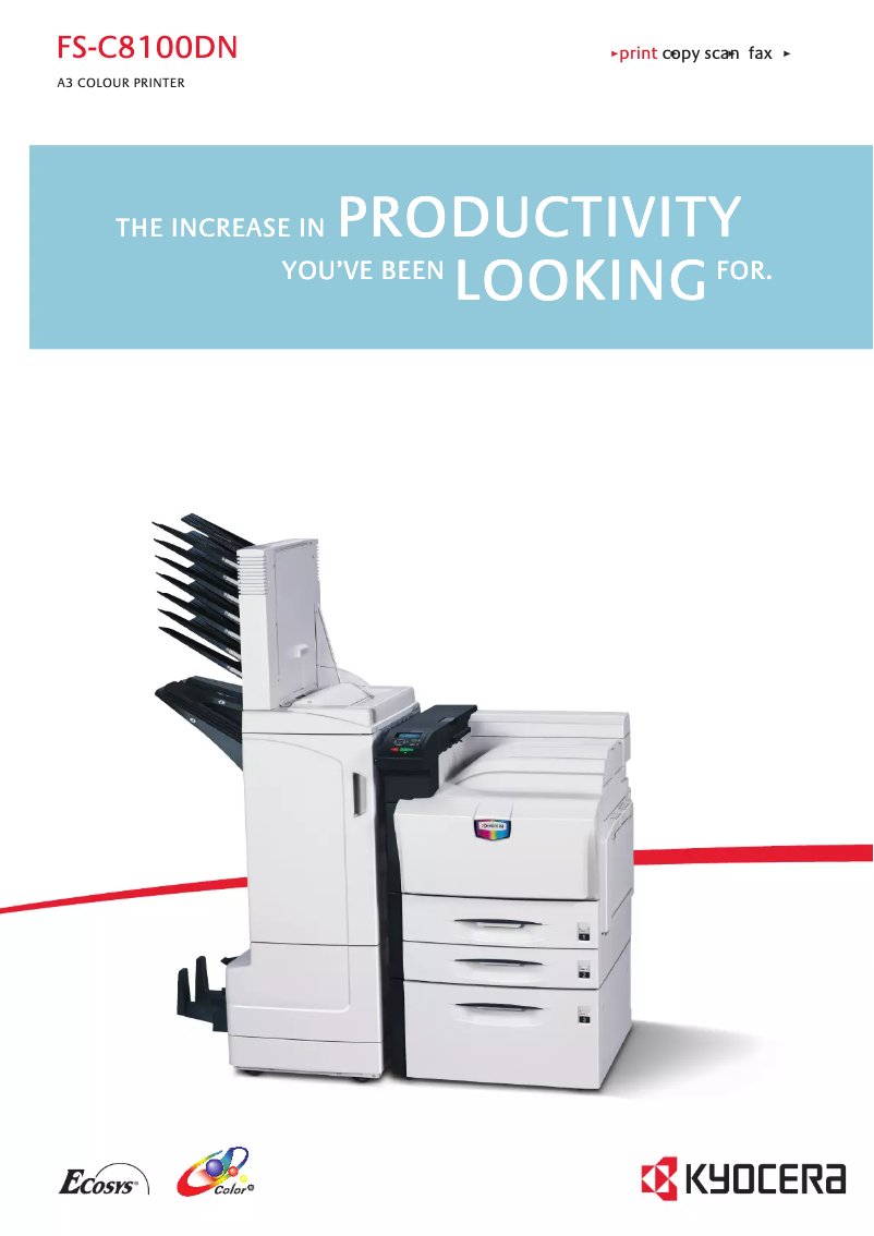 Page 1 de la notice Brochure Kyocera FS-C8100DN