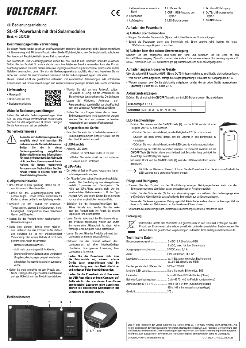 Page n°1 - Manuel utilisateur Voltcraft SL-4F