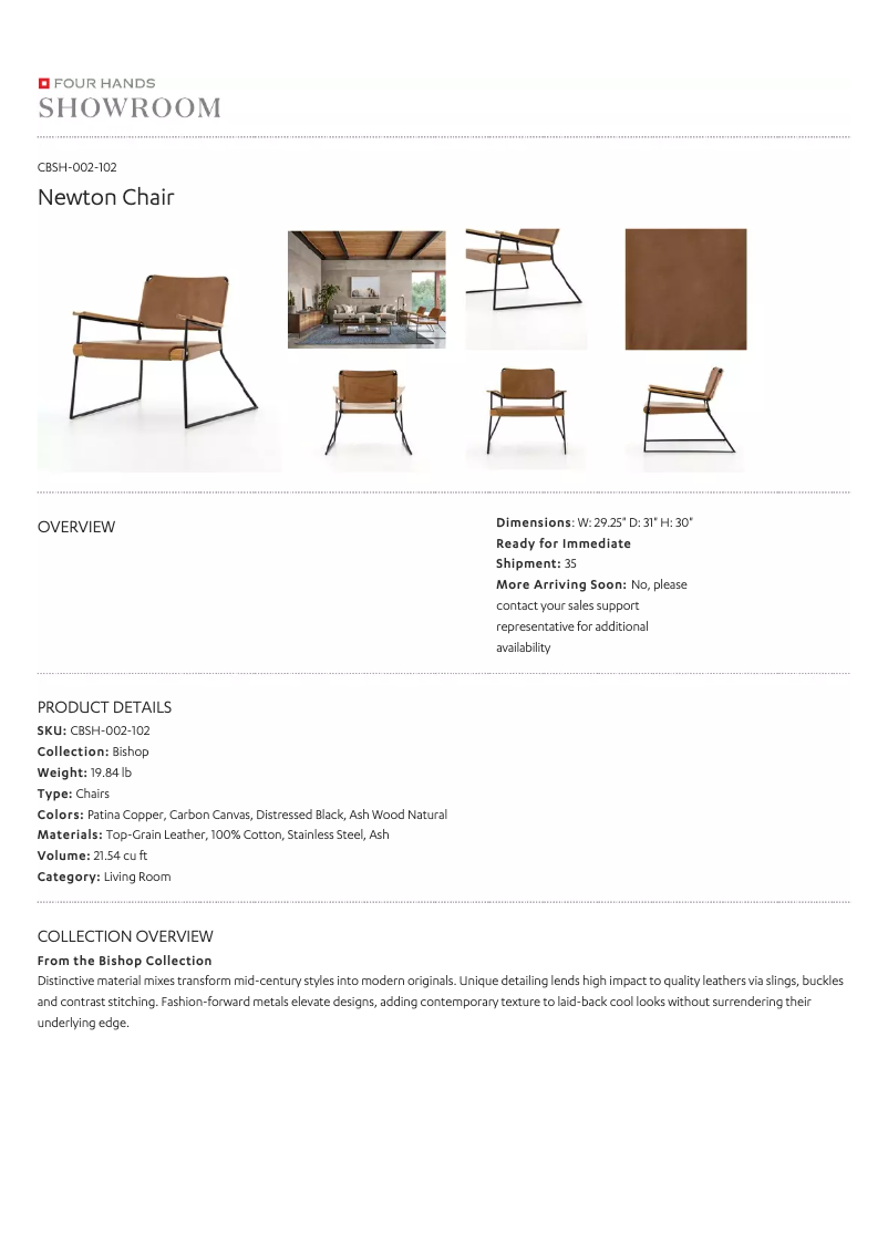 Page 1 de la notice Manuel utilisateur Four Hands CBSH-002-102